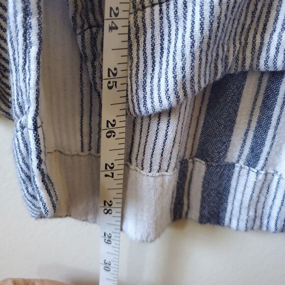 Free People On the Road Stripes Oversize Hi-Lo Hem Oxford Shirt Top S Women - Picture 8 of 12